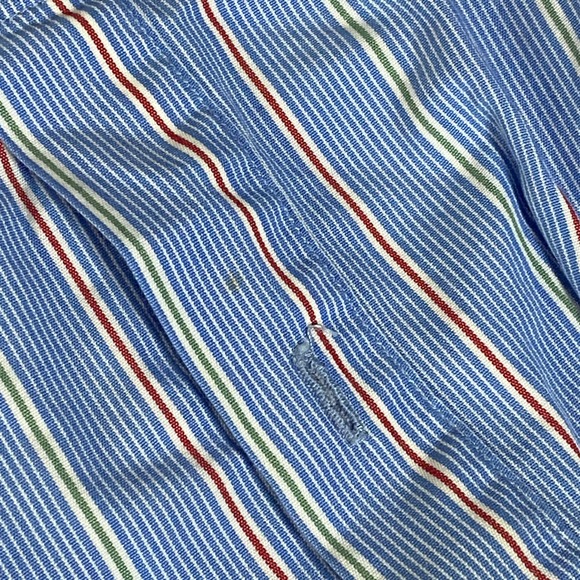 J.Crew Striped Button Down Shirt 100% Cotton Long Sleeve XL(17-17 1/2) Blue Red - Picture 7 of 7